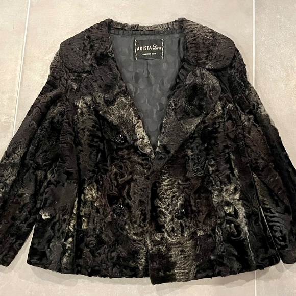 Vintage Women’s Brown Persian Lamb Short Fur Jacket Coat - Estimate Sm-Med - Picture 10 of 11